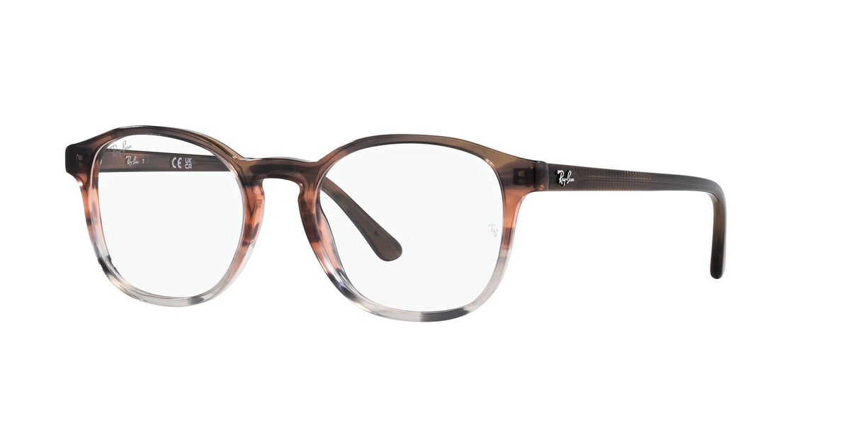 Ray-Ban RX5417 Prescription Eyewear Frames — Striped Brown Gradient Red/Demo Lens — view 22