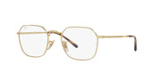 Ray-Ban prescription eyewear frames with light gold front and dark brown temple accents