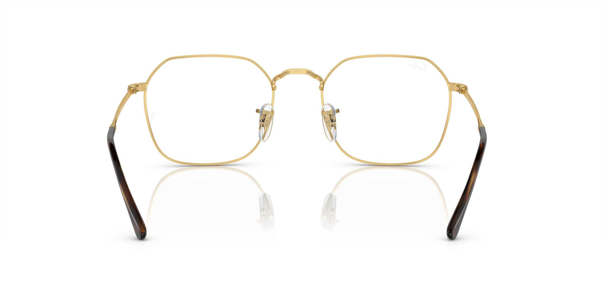 Ray-Ban prescription eyewear frames with gold-tone front and dark brown acetate temples