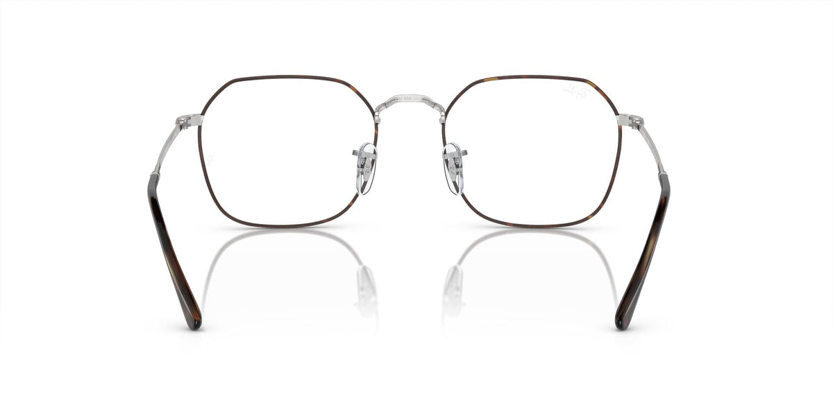 Ray-Ban prescription eyewear frames with silver-tone front and dark brown acetate temples