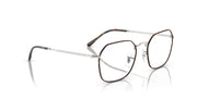 Ray-Ban prescription eyewear frames with clear-silver frame and dark brown temples