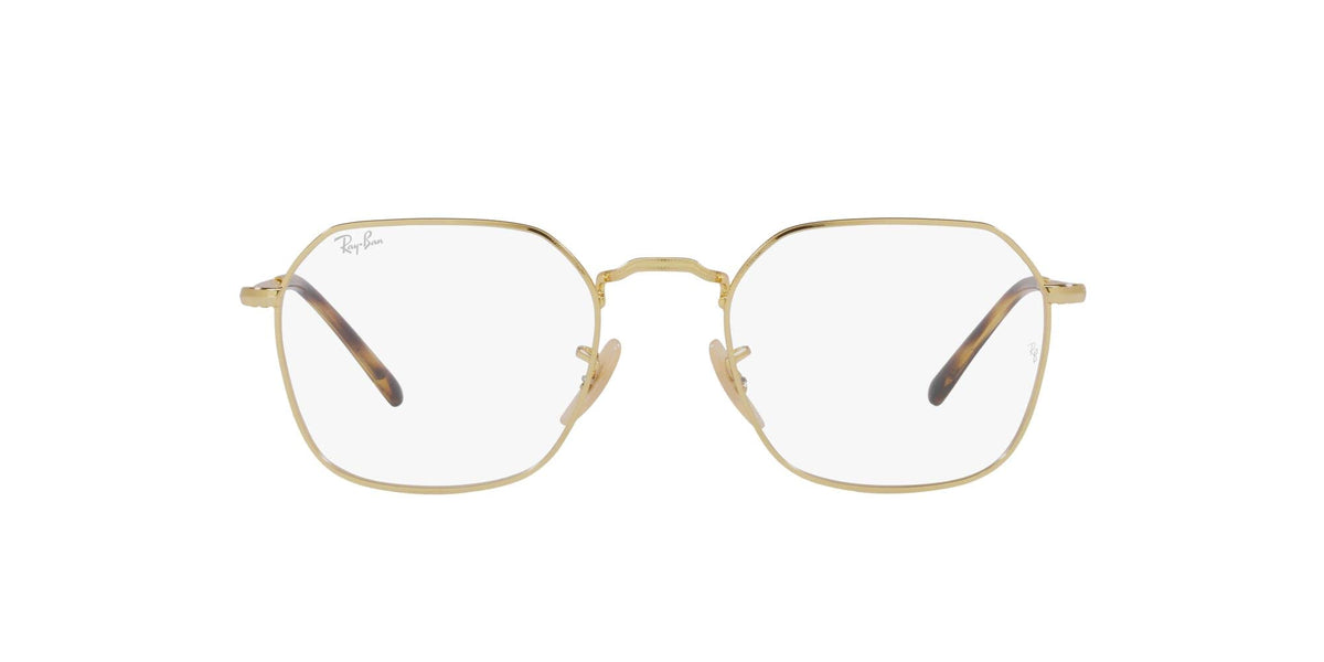 Ray-Ban prescription eyewear frames with gold-tone metal and dark brown temples