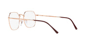 Prescription eyeglass frames with rose-gold front and dark brown temple arms
