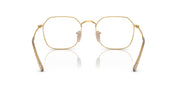 Gold-tone metal prescription glasses frames, front view with clear lenses