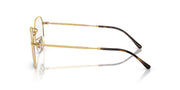 Gold-tone metal prescription eyeglass frames with black temple arms