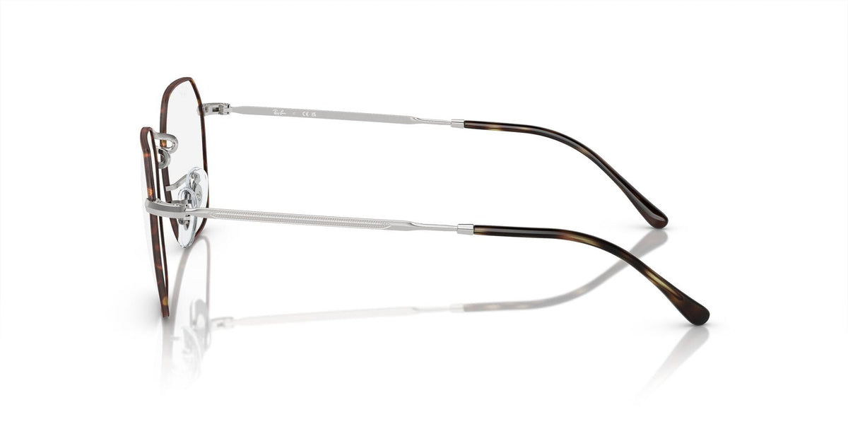 Ray-Ban prescription eyewear frames with silver-tone arms and black acetate tips