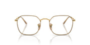 Gold-tone metal prescription glasses frames with clear lenses and bridge
