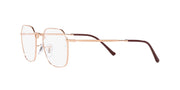 Ray-Ban prescription frames in rose gold with dark brown temple arms