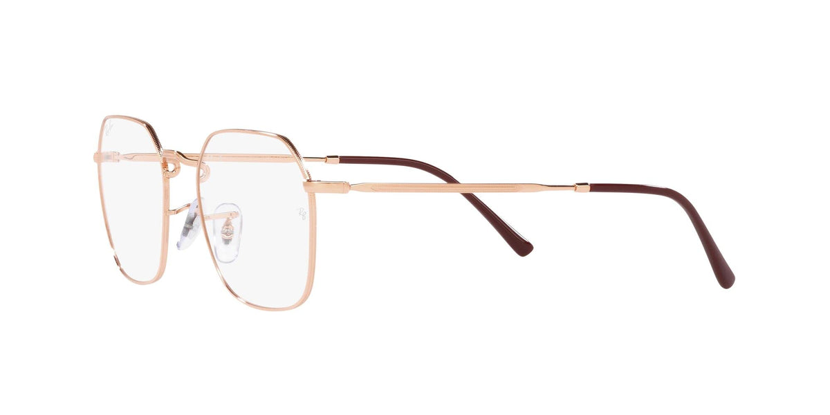 Ray-Ban prescription frames in rose gold with dark brown temple arms