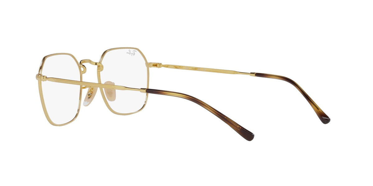 Gold and dark brown eyeglass frames with oval lenses, front angle showing temples.