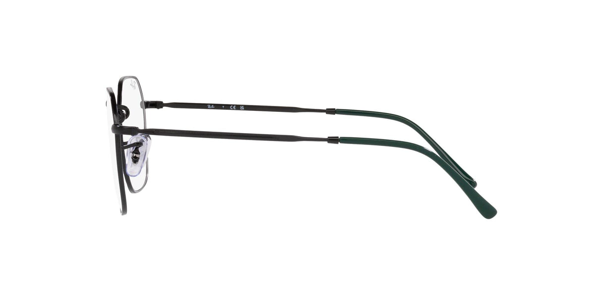 Ray-Ban prescription frames with silver metal and green temple arms