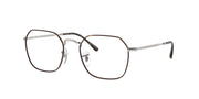 Ray-Ban prescription eyewear frames with dark brown rounded rectangular lenses