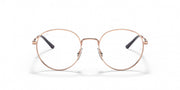 Ray-Ban prescription eyewear frames, rose gold round frames with dark bridge and tips