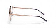 Ray-Ban prescription eyewear frames, rose gold metal with deep purple temple tips