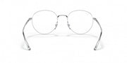 Ray-Ban round prescription frames, silver metal with clear lenses and curved temples