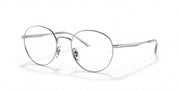 Ray-Ban round prescription frames, silver metal with clear lenses (front view)