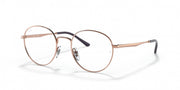 Ray-Ban prescription eyewear frames, rose gold round metal with black temple arms