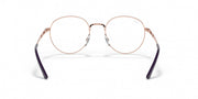 Ray-Ban prescription eyewear frames, rose gold with dark purple acetate temple tips