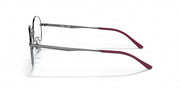 Ray-Ban prescription eyewear frames, silver metal with burgundy temple tips