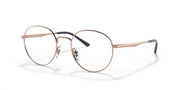 Ray-Ban prescription eyewear frames, rose gold round metal with dark temple tips