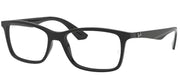 Black rectangular prescription eyeglass frames with Ray-Ban logo on temples