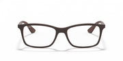 Ray-Ban RX7047 prescription frames, dark brown full-rim front view