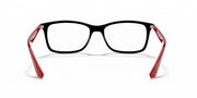 Ray-Ban RX7047 prescription frames, black front with red temple tips