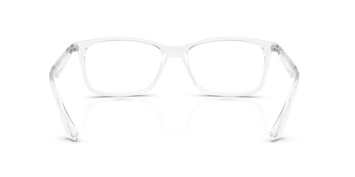 Ray-Ban RX7047 clear rectangular prescription eyeglass frames with metal accents