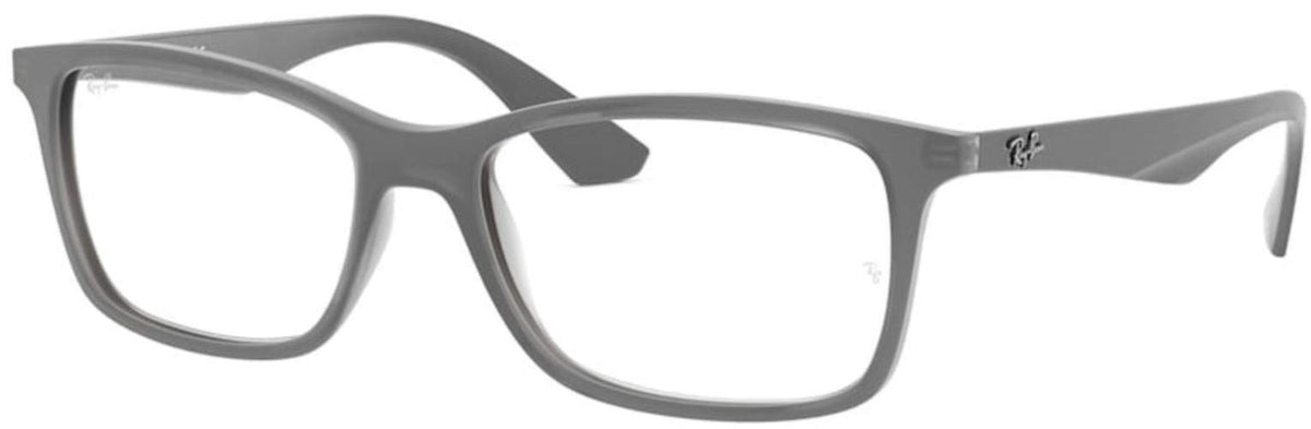 Light gray translucent rectangular prescription eyeglass frames