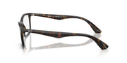 Ray-Ban prescription eyeglass frames, translucent brown with rectangular shape