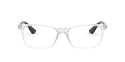 Clear prescription eyewear frames with black temple tips