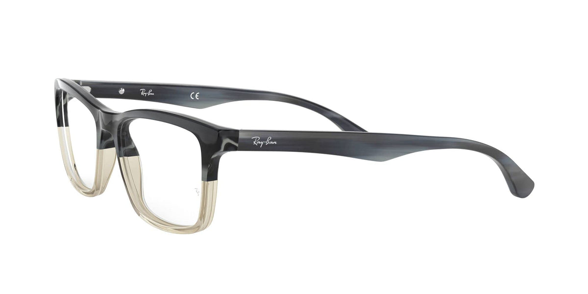 Ray-Ban RX5279 prescription frames, black glossy full-rim with demo lenses