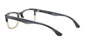 Ray-Ban RX5279 prescription frames, dark front with clear temple inner accents and demo lenses