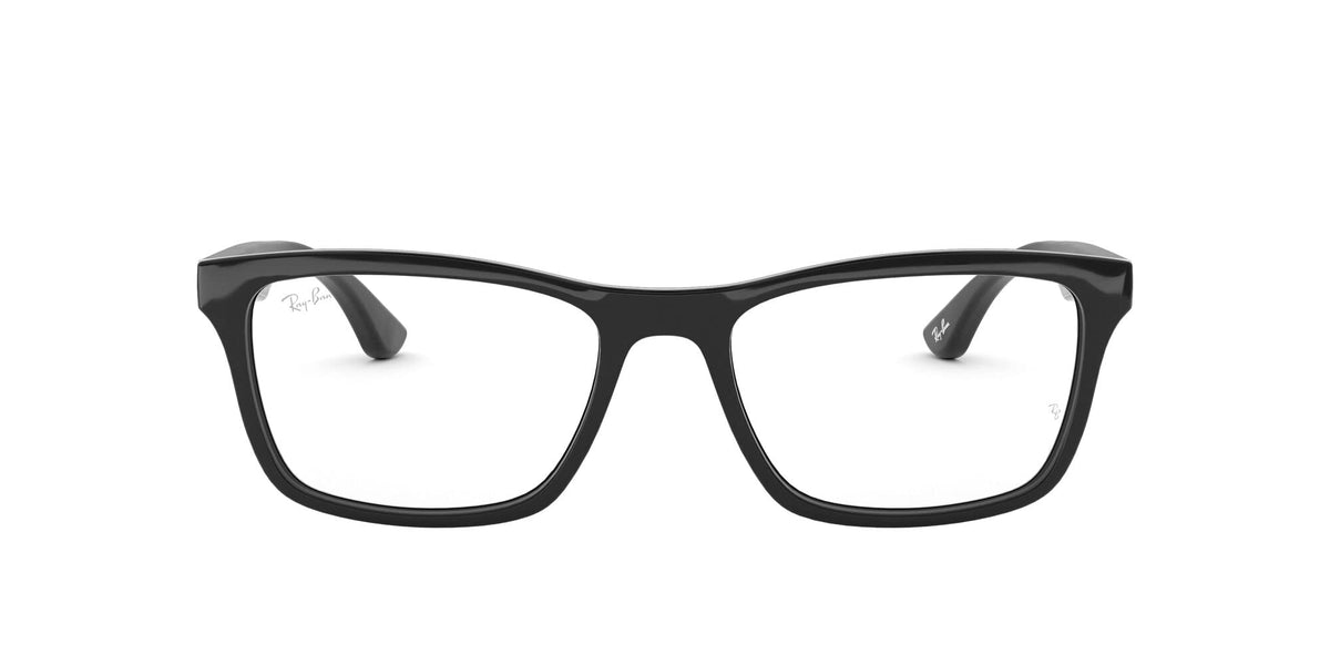 Ray-Ban RX5279 frames, black rectangular with clear demo lenses (front view)