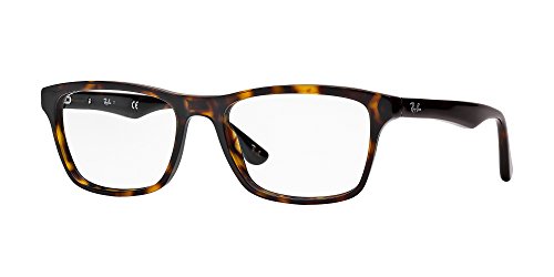 Dark tortoiseshell rectangular prescription eyewear frames with clear demo lenses