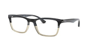 Ray-Ban RX5279 prescription frames, black rectangular with translucent accents and demo lenses