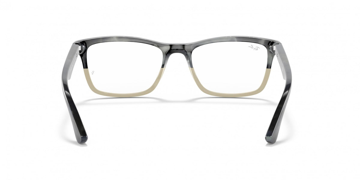 Ray-Ban RX5279 frames, light grey rectangular with clear demo lenses (front view)