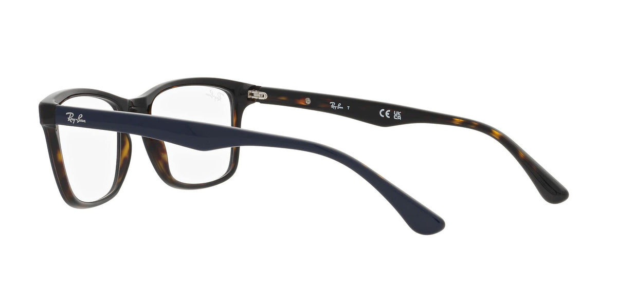 Ray-Ban RX5279 prescription frames, dark front and tortoise temples, demo lenses.