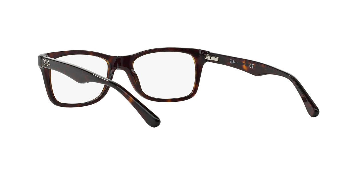 Ray-Ban prescription eyewear frames, dark tortoiseshell side profile with clear lenses