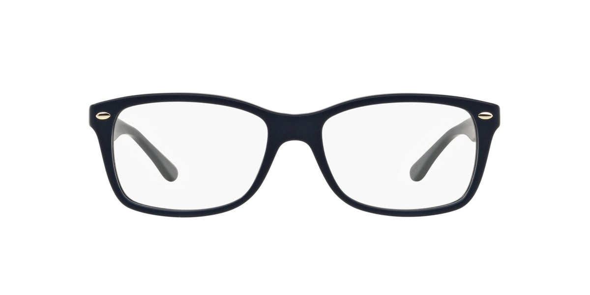 Matte black full-rim prescription eyeglass frames, straight temples, front view.