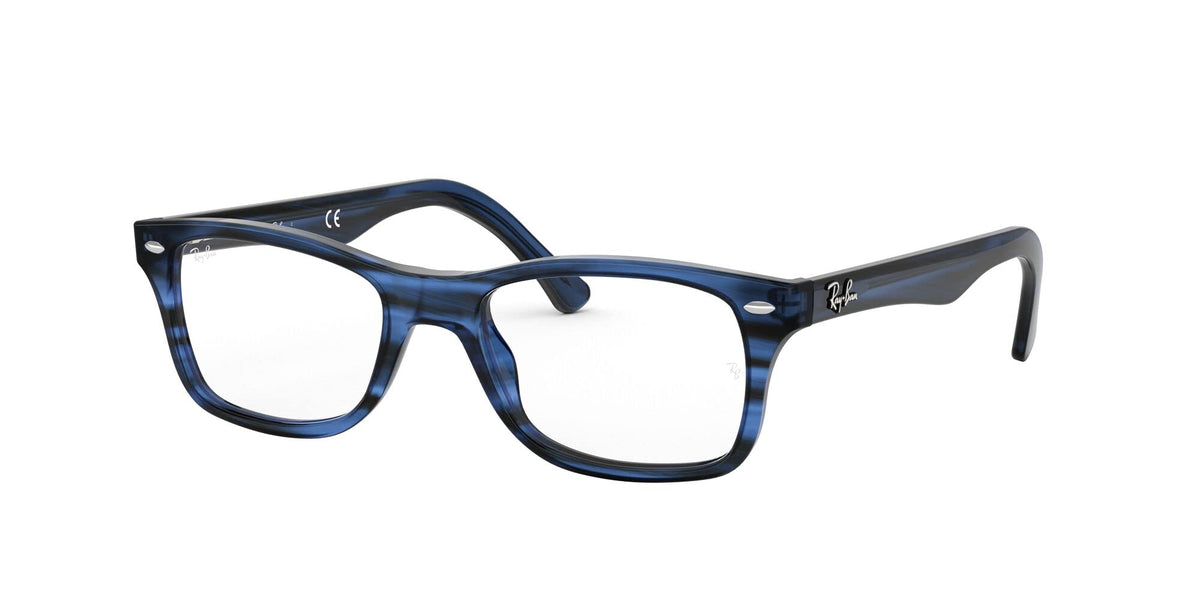 RX5228 prescription frames, blue translucent front with darker temple arms