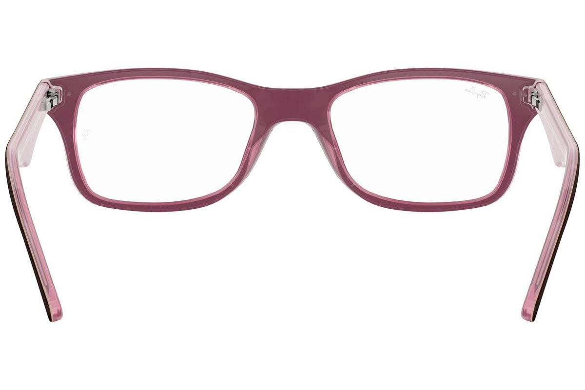 Ray-Ban RX5228 prescription frames, clear pink rectangular eyeglass frames