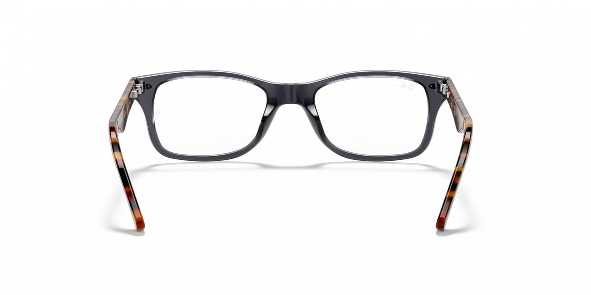 RX5228 prescription frames, dark frame front with multicolor striped temple accents