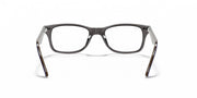 Clear gray full-rim prescription eyeglass frames with straight temples, front view.