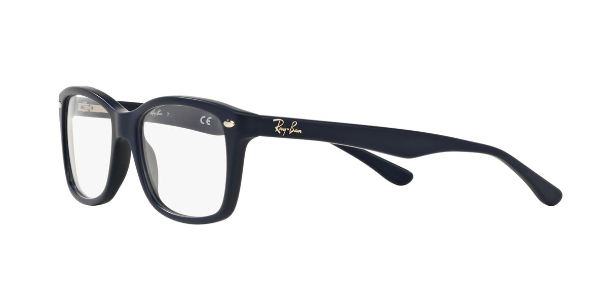 RX5228 prescription frames, dark blue/black rectangular with straight temple arms