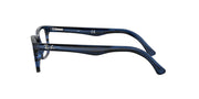 RX5228 prescription frames, deep blue straight temple arms with rectangular lenses