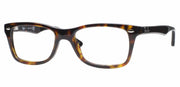 Ray-Ban prescription eyewear frames, dark havana tortoiseshell full-rim with square lenses