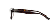 Ray-Ban prescription eyewear frames, dark tortoiseshell temples with metal logo detail