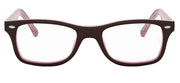 Ray-Ban RX5228 prescription frames, dark havana with pink-tinted temples