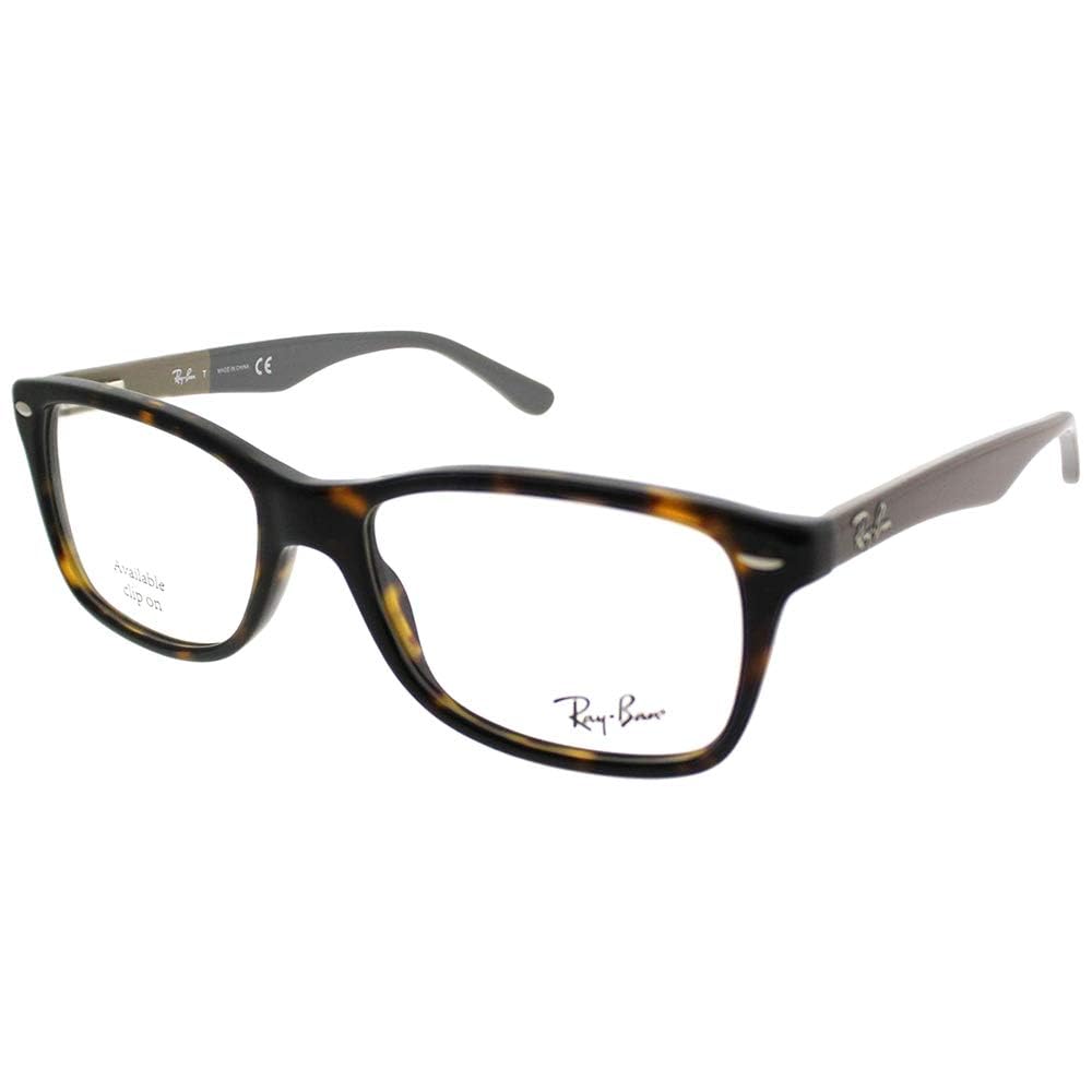 Dark tortoise and black full-rim prescription eyeglass frames, rectangular front view.